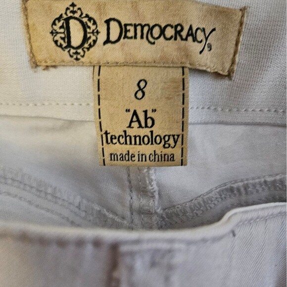 Democracy Jeans Women’s Sz 8 (31x26.5) Ab Technology Skinny Crop Gray White Camo - Picture 2 of 8